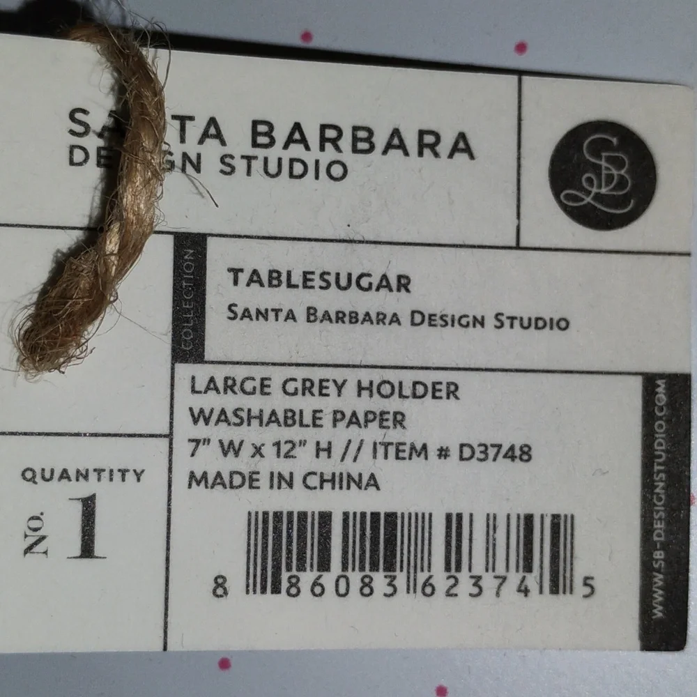 SANTA BARBARA DESIGN: Set of 2 White Washable Paper Sturdy Holders